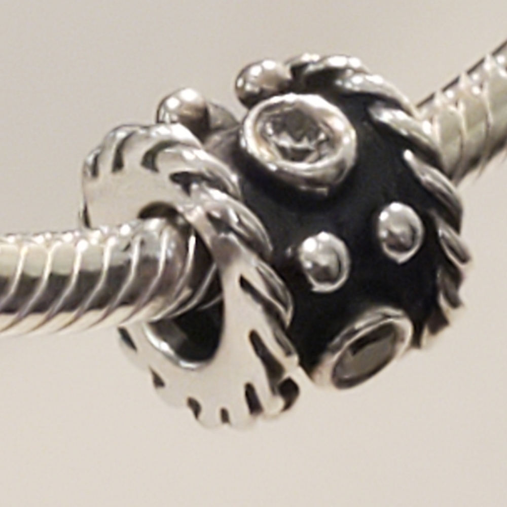 PANDORA Retired Sterling Silver Oxy Crown with Clear Zirconia 925 ALE CHARM BEAD - Picture 2 of 9